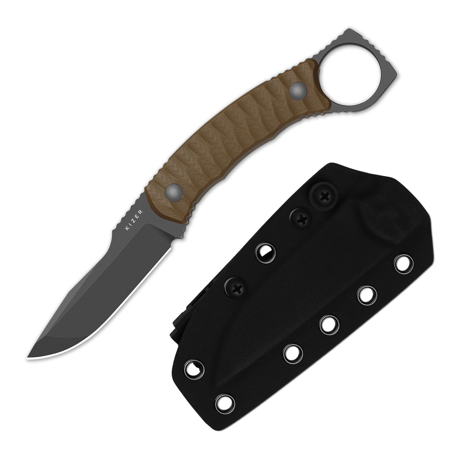 Kizer BILLY BONES TACTICAL Fixed Knife AEB-L Blade G10 Handle + Sheath Camping