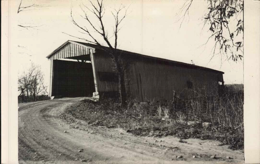 Vintage ROCKVILLE ind IN   COVERED BRIDGE   FINNEGAN  REAL PHOTO postcard RPPC