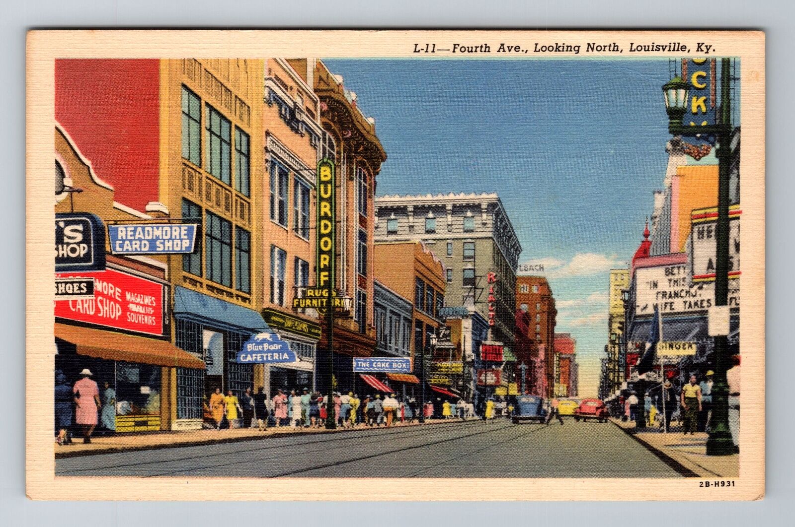 Louisville KY-Kentucky, Fourth Avenue, Looking North, Antique, Vintage Postcard