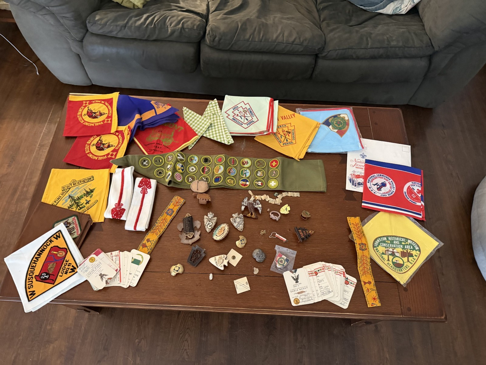 Vintage lot of 1950\'s 60\'s Eagle Boy Scout Scarf badges Patches Collectibles etc