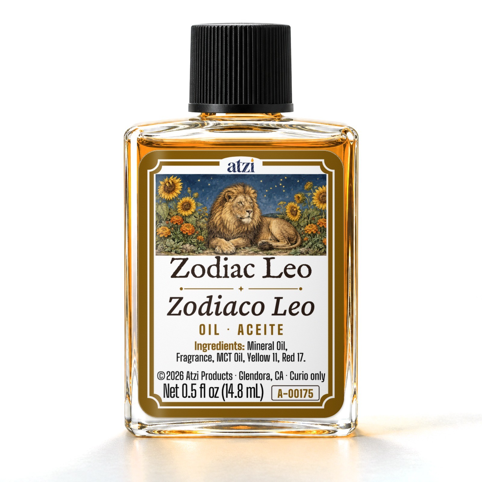 Zodiac Leo Oil 1/2 oz Aceite Zodiaco Leo Spiritual Ritual Atzi