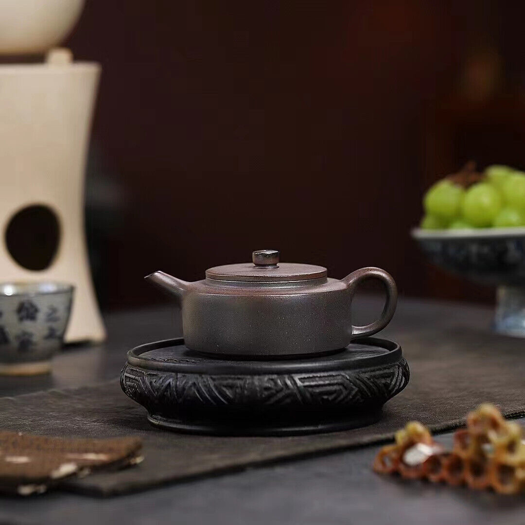 130cc Firing Wood Fired Yixing Zisha Purple Clay ZiNi Handmade Zhoupan Teapot