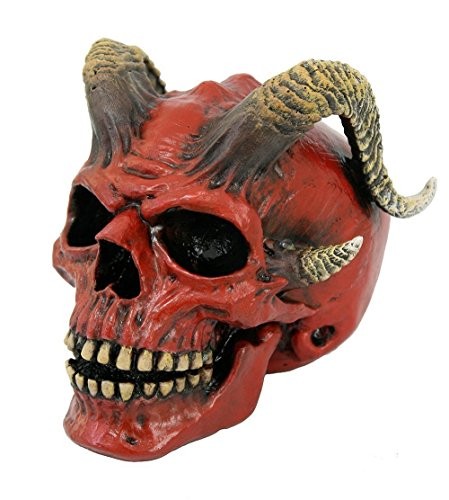 Pacific Giftware Red Devil Horned Skull Figurine Collectible Tabletop Dark Pacific Giftware Red Devil Horned Skull Figurine Collectible Tabletop Dark