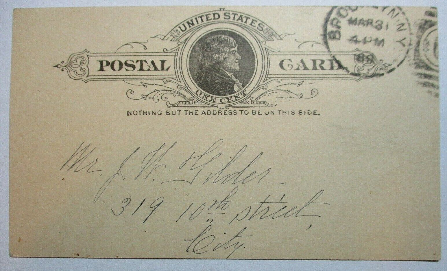 1889 10th St. NYC & 368 Franklin Ave Brooklyn Property Sale New York Postal Card