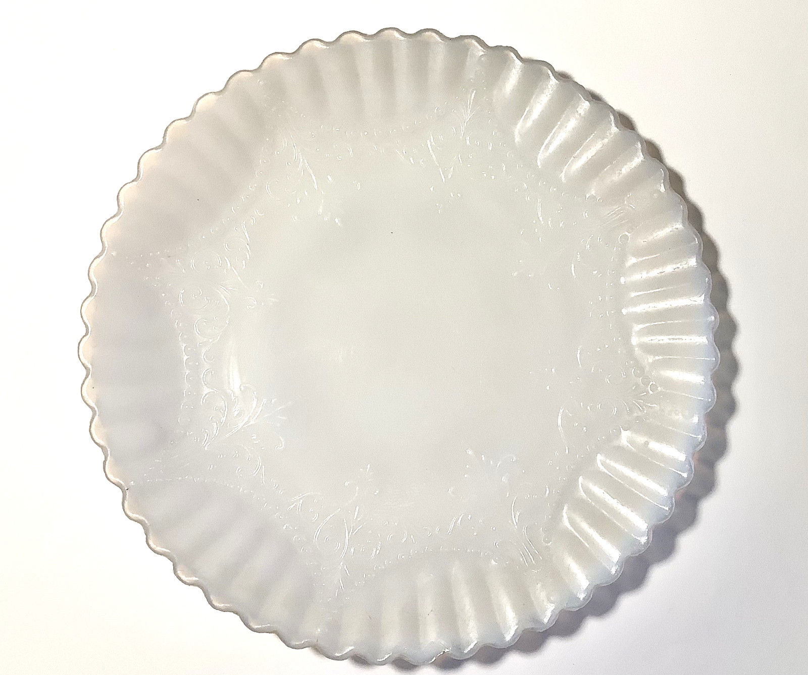 Vintage Monax Petalware Embossed Lace Milk Glass