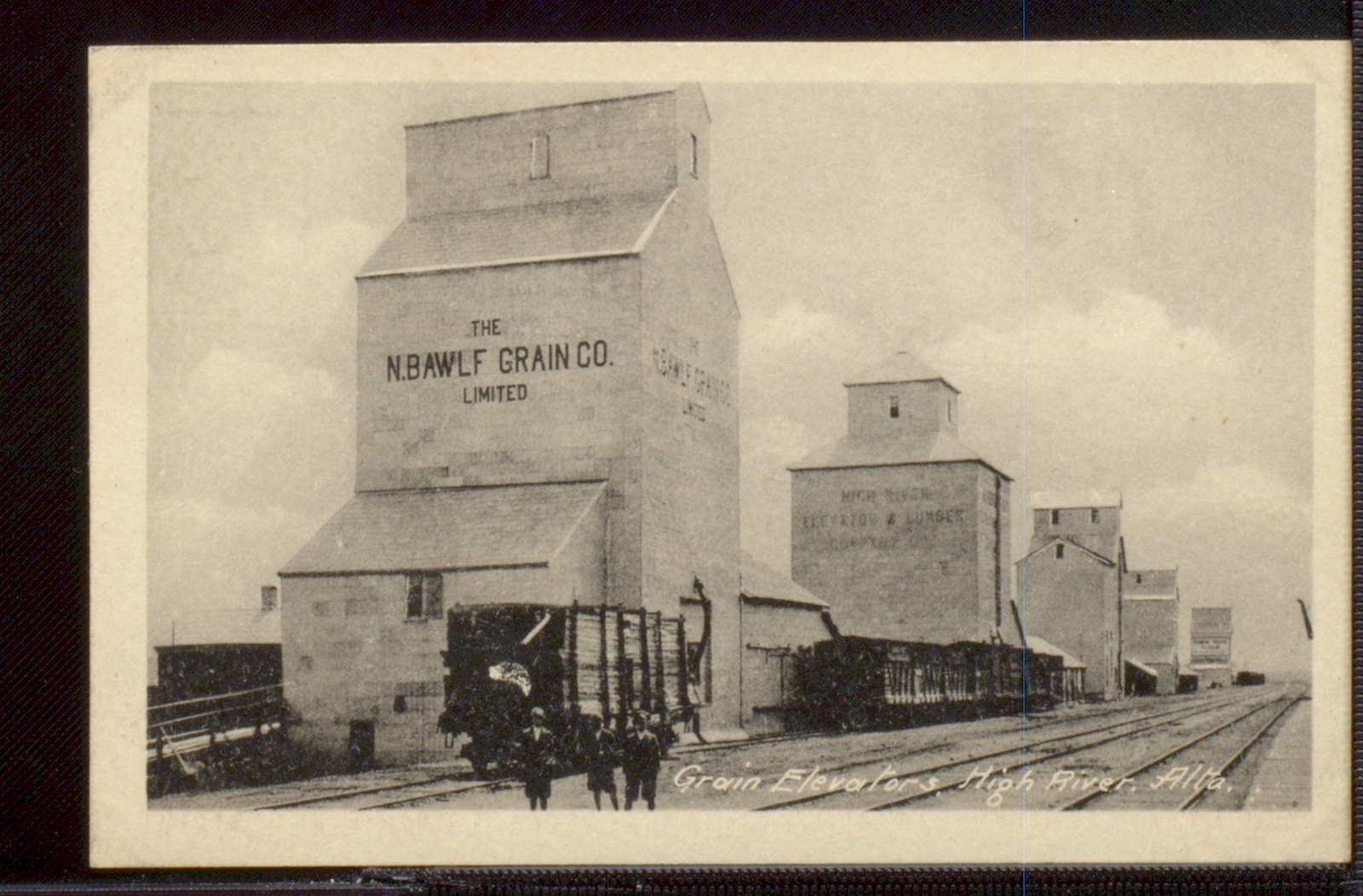 Grain elevators High River Alberta Canada Historic Old Photo