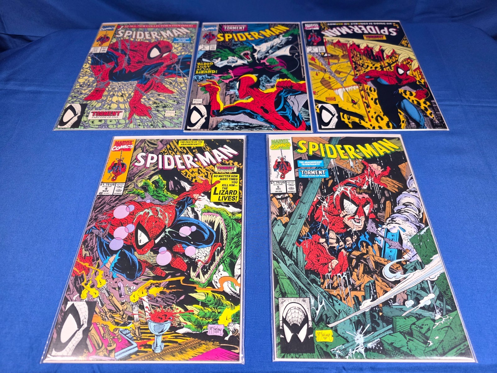Spider-Man #1-5 COMPLETE Torment Set Todd McFarlane Marvel Comics 1990 Run Spider-Man #1-5 COMPLETE Torment Set Todd McFarlane Marvel Comics 1990 Run