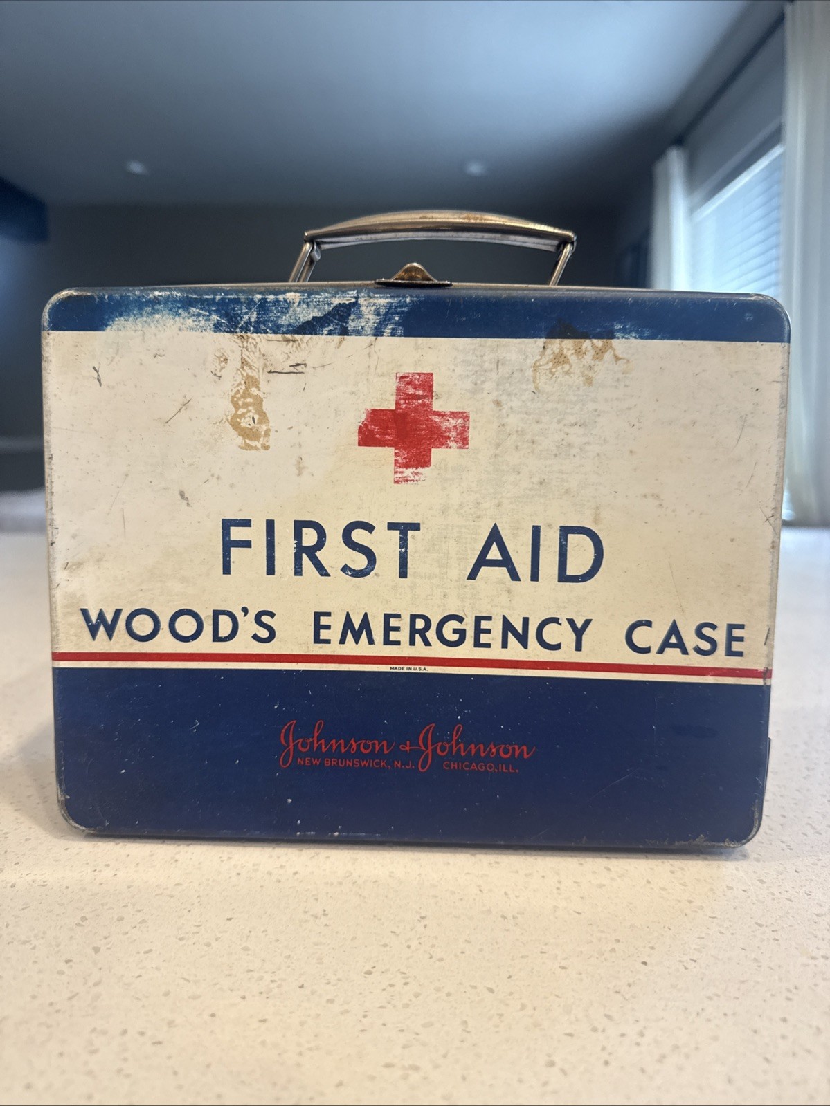 Antique 1922 Johnson & Johnson Wood’s Emergency Case For First Aid With Contents