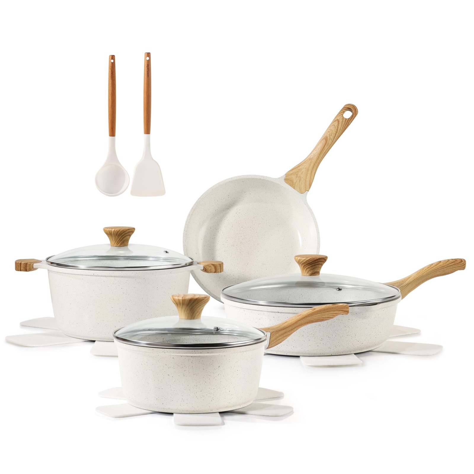 Nonstick Ceramic Cookware Set, 13-Piece Non-toxic Pots and Pans Set, Healthy Kit Nonstick Ceramic Cookware Set, 13-Piece Non-toxic Pots and Pans Set, Healthy Kit