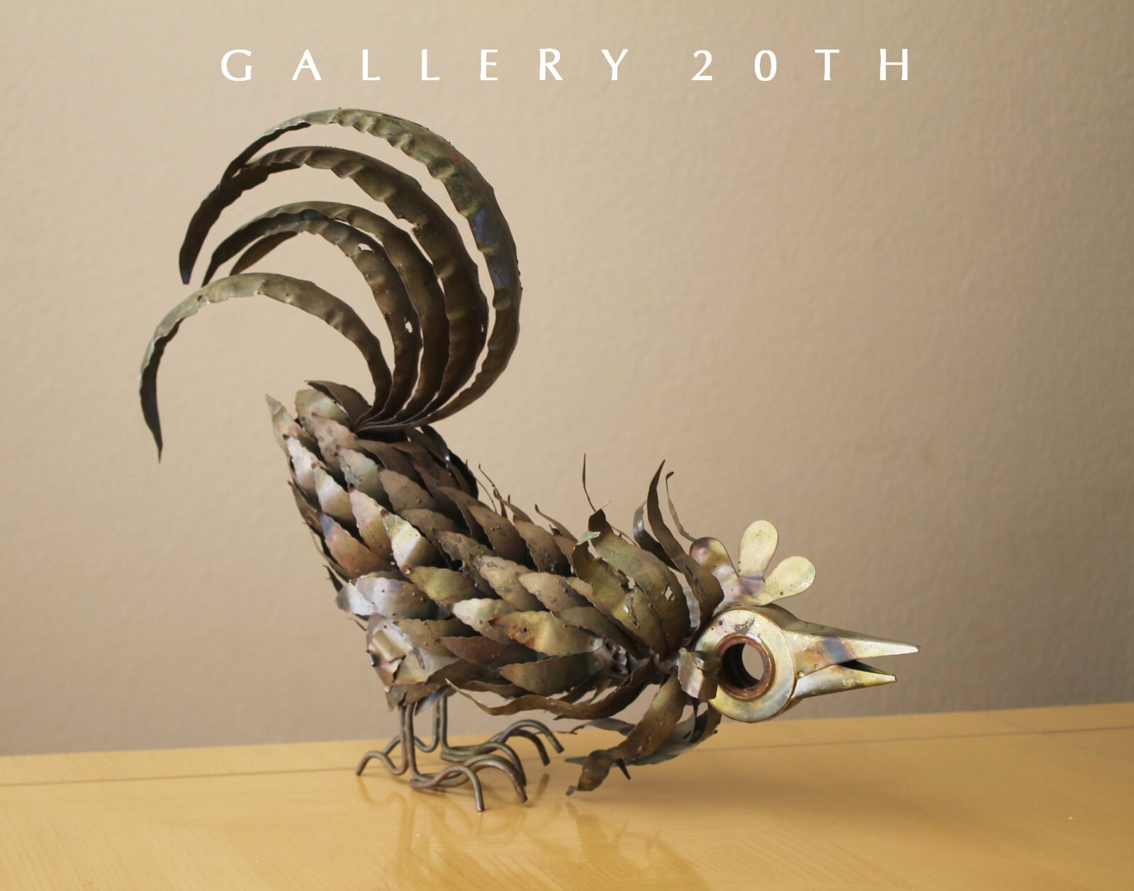 BRUTALIST MID CENTURY TORCH CUT METAL ROOSTER SIGNED C. JERE VTG ART SCULPTURE BRUTALIST MID CENTURY TORCH CUT METAL ROOSTER SIGNED C. JERE VTG ART SCULPTURE