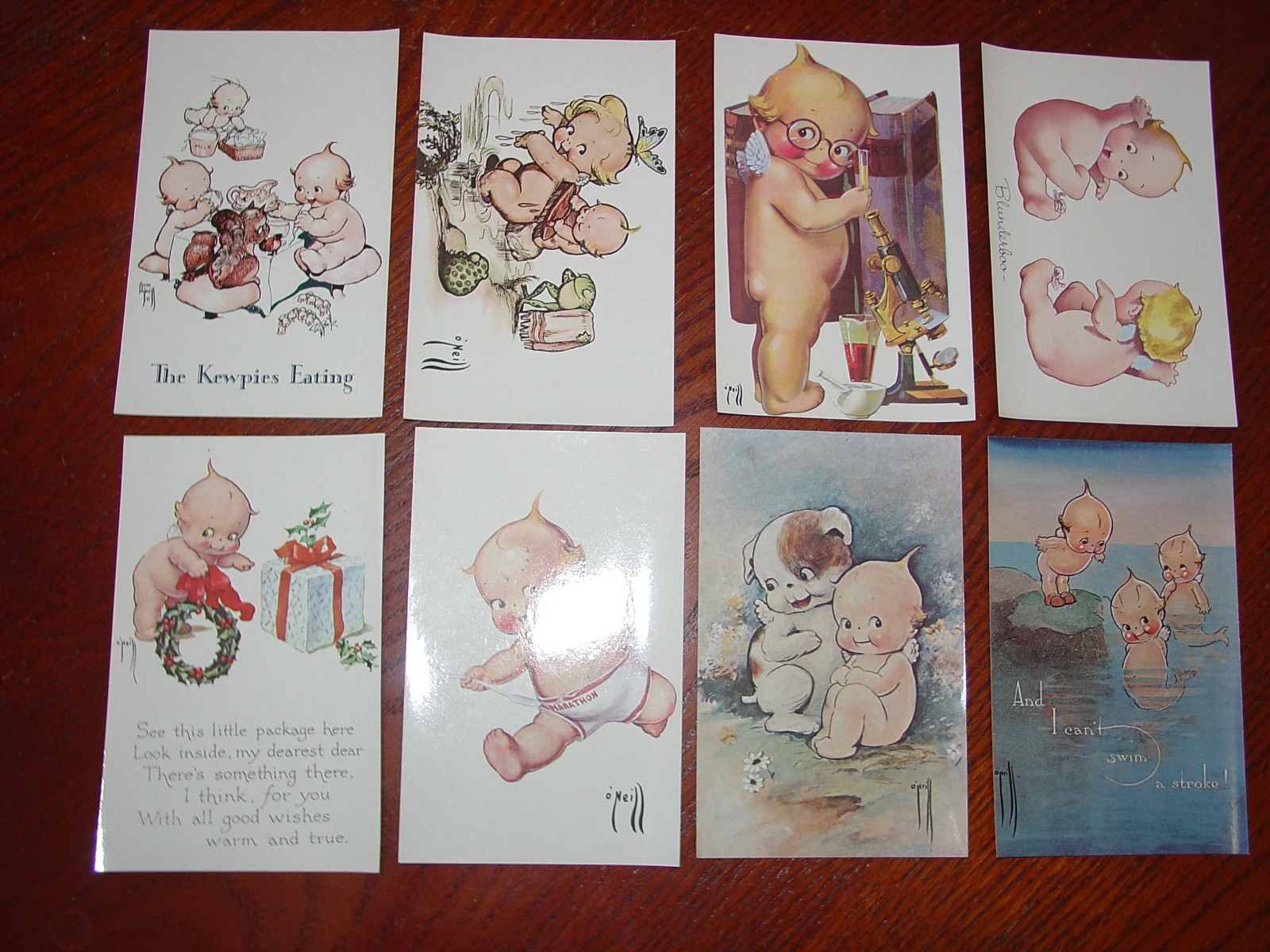 KEWPIE POSTCARDS by O'NEILL 1970's x 8 - LOT KEWPIE POSTCARDS by O'NEILL 1970's x 8 - LOT