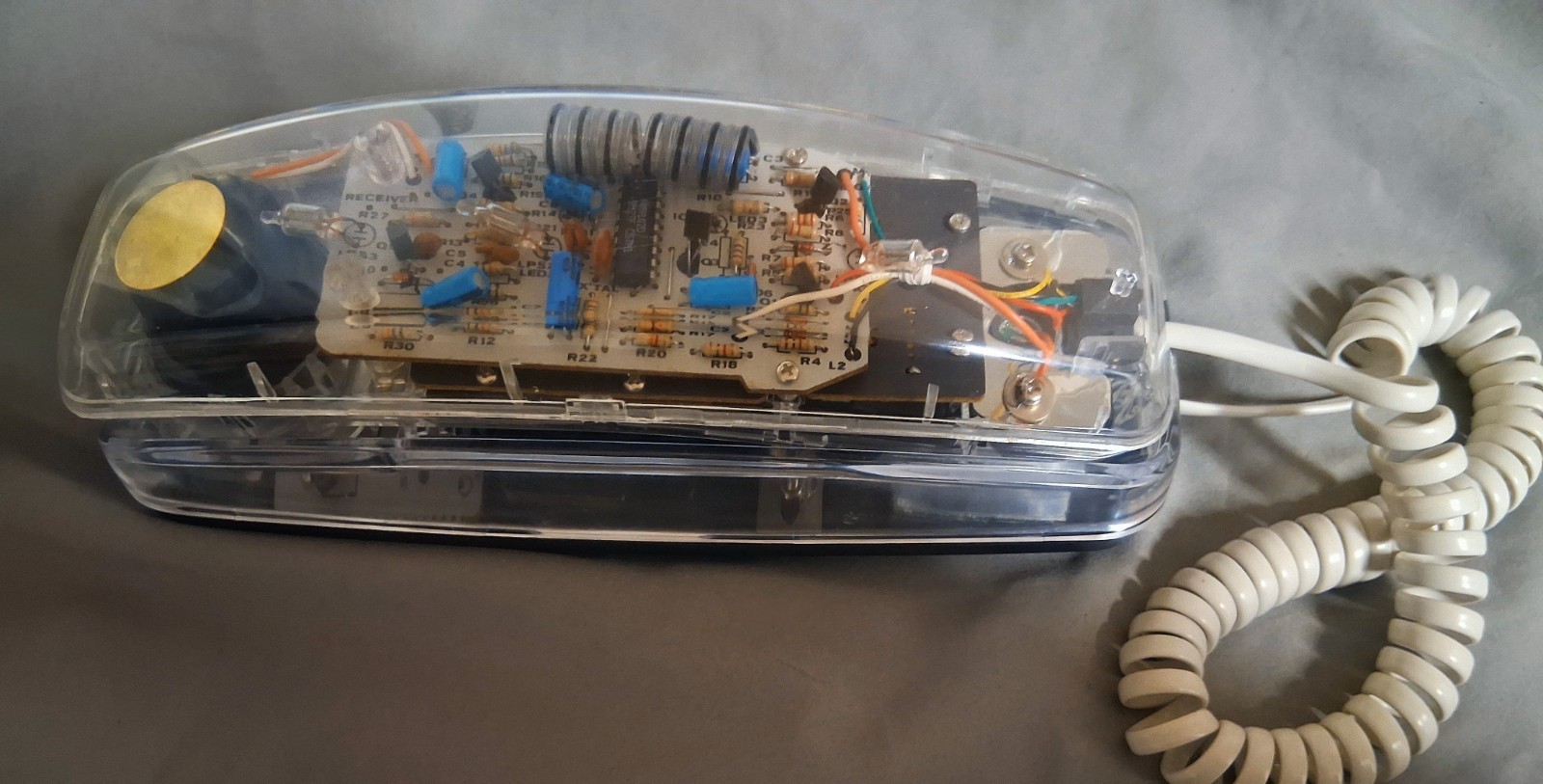 Vintage Lenoxx Sound PH-1400 Clear Transparent Landline Phone - 90s Y2K Room Dec