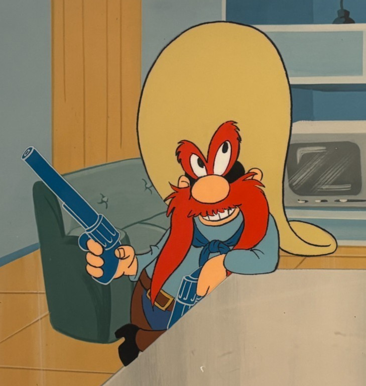 Warner Bros. Production Cel Yosemite Sam Bugs Bunny 1989 Framed, COA