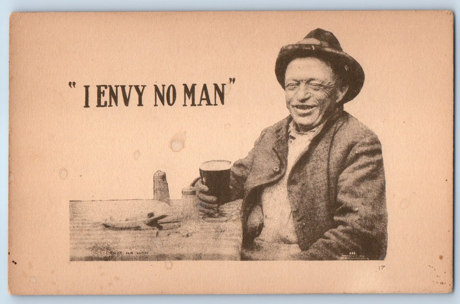 c1910's Old Man Having Coffee I Envy No Man Unposted Antique Postcard c1910's Old Man Having Coffee I Envy No Man Unposted Antique Postcard