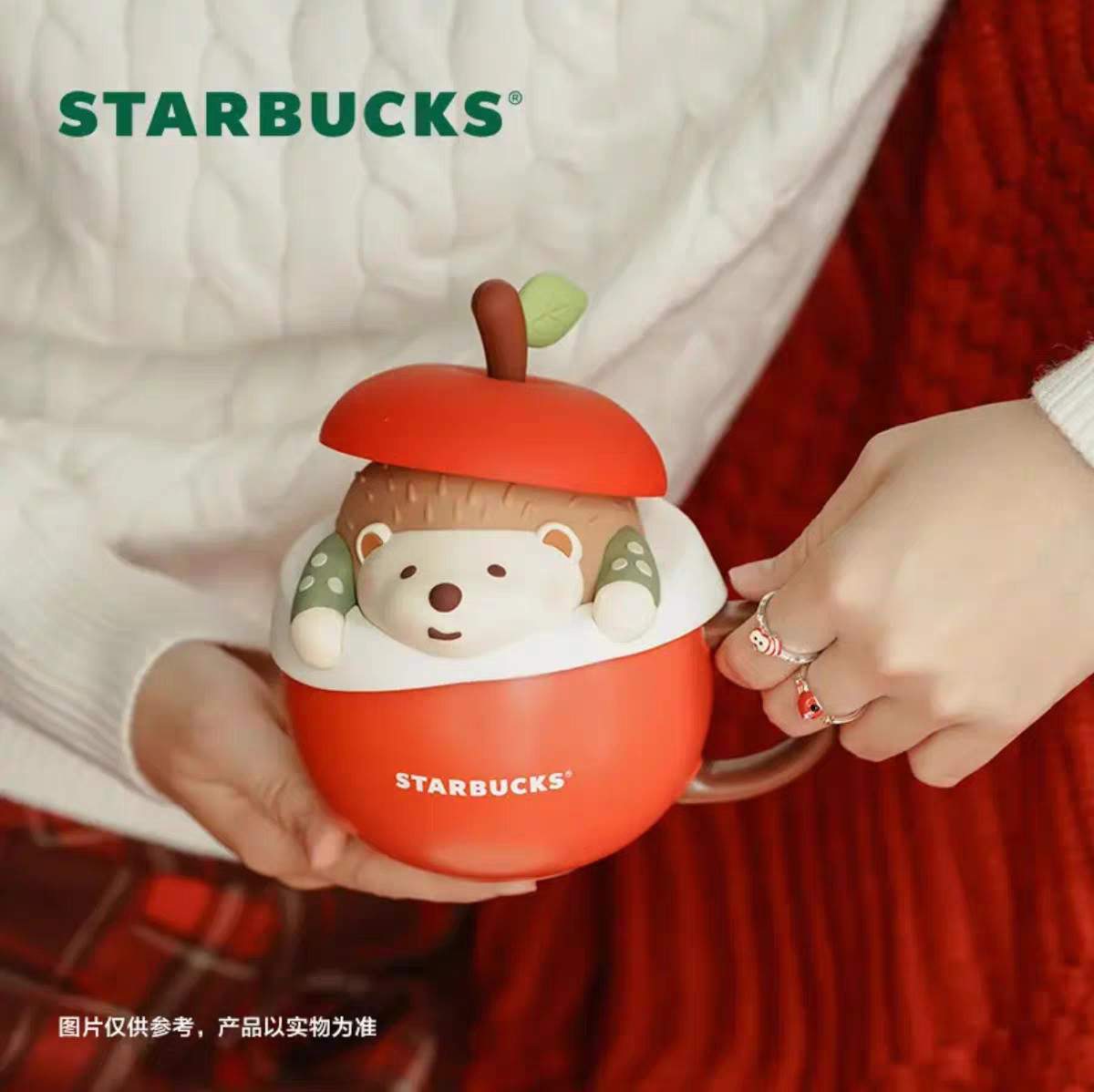 NEW STARBUCKS China 2025 The Christmas Series 12oz Apple-shaped Ceramic Mug Gift