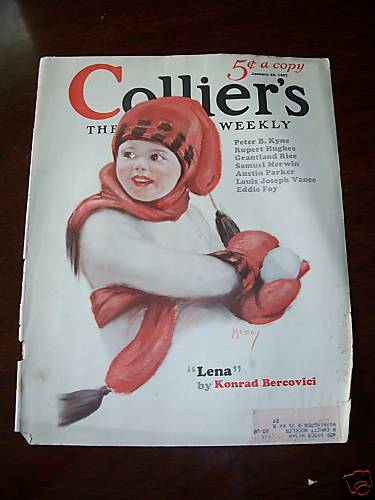 1927 Collier\'s Magazine COVER Meday Snowball Art 1927 Collier\'s Magazine COVER Meday Snowball Art