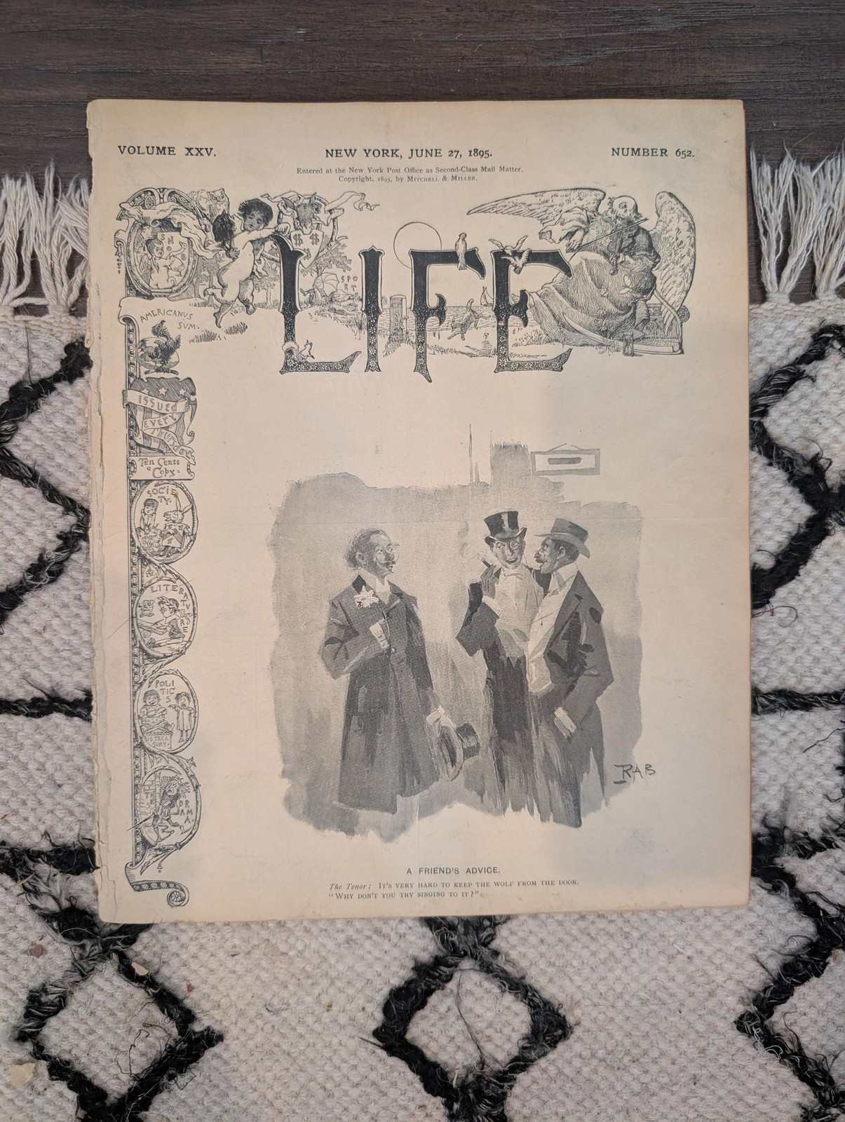 1895 Life Magazine — Yale vs Harvard Satire & Gilded Age America June 27