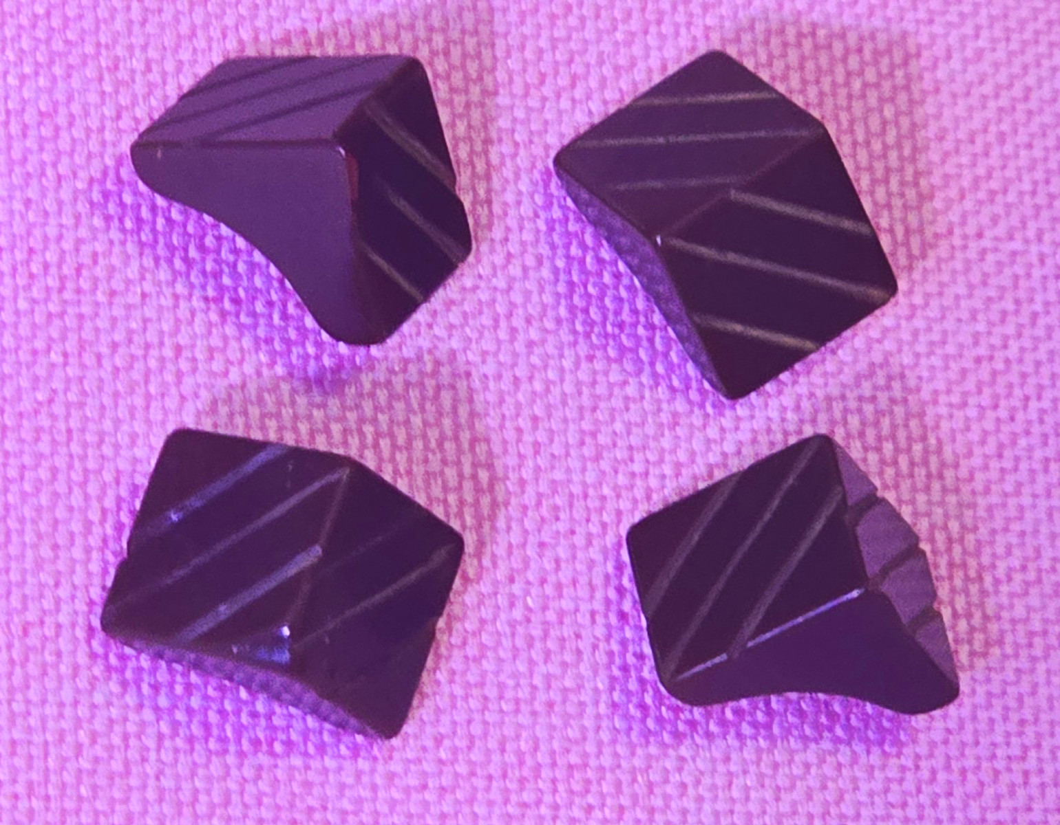 Antique Art Deco Carved Bakelite Celluloid Buttons Lot 4 Geometric Self Shank