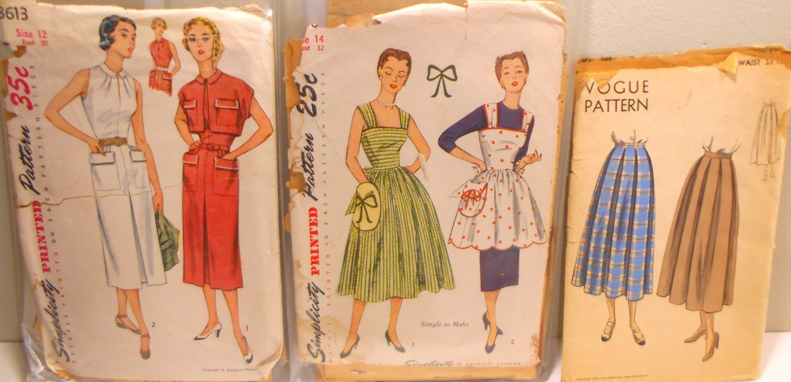 3 Vtg 1940's-50
