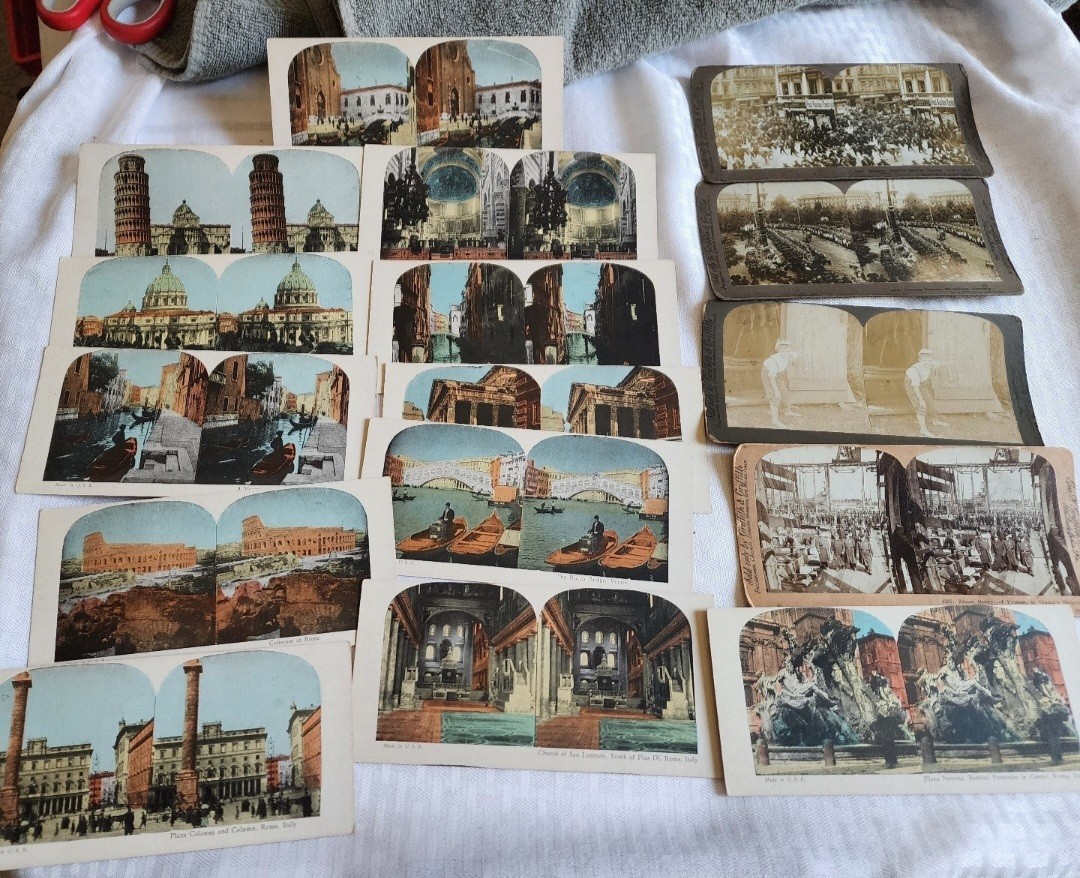 24 Vintage Antique? Stereoview Cards