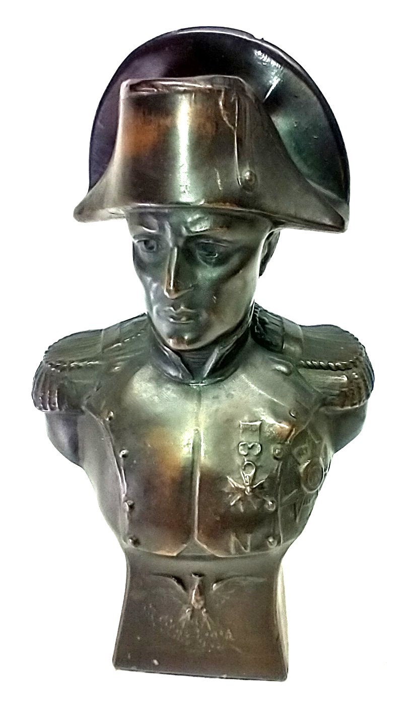 Vintage NAPOLEON BONAPARTE Bronzed Cast Metal BUST - 6 3/4