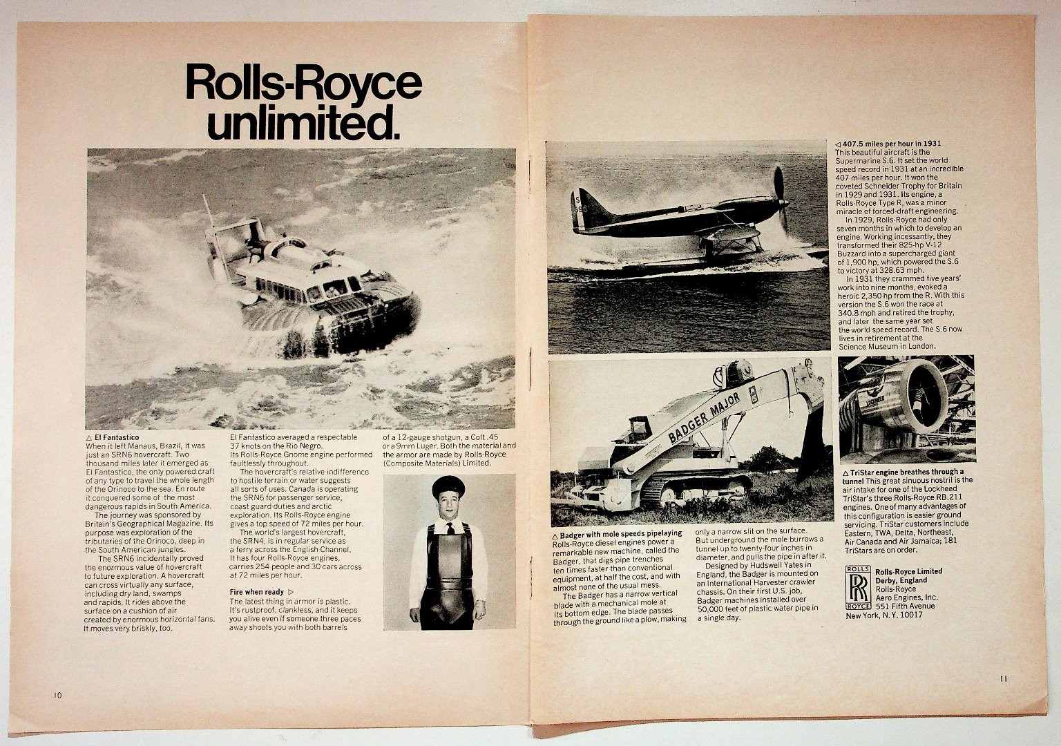 Rolls-Royce Vintage Magazine Ad Engineering Hovercraft Jet Engine 1970s Print