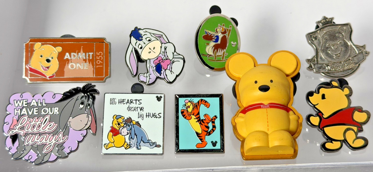 Disney Pin Lot 9 Winnie the Pooh Eeyore Tigger Owl Hidden Mickey Vinylmation