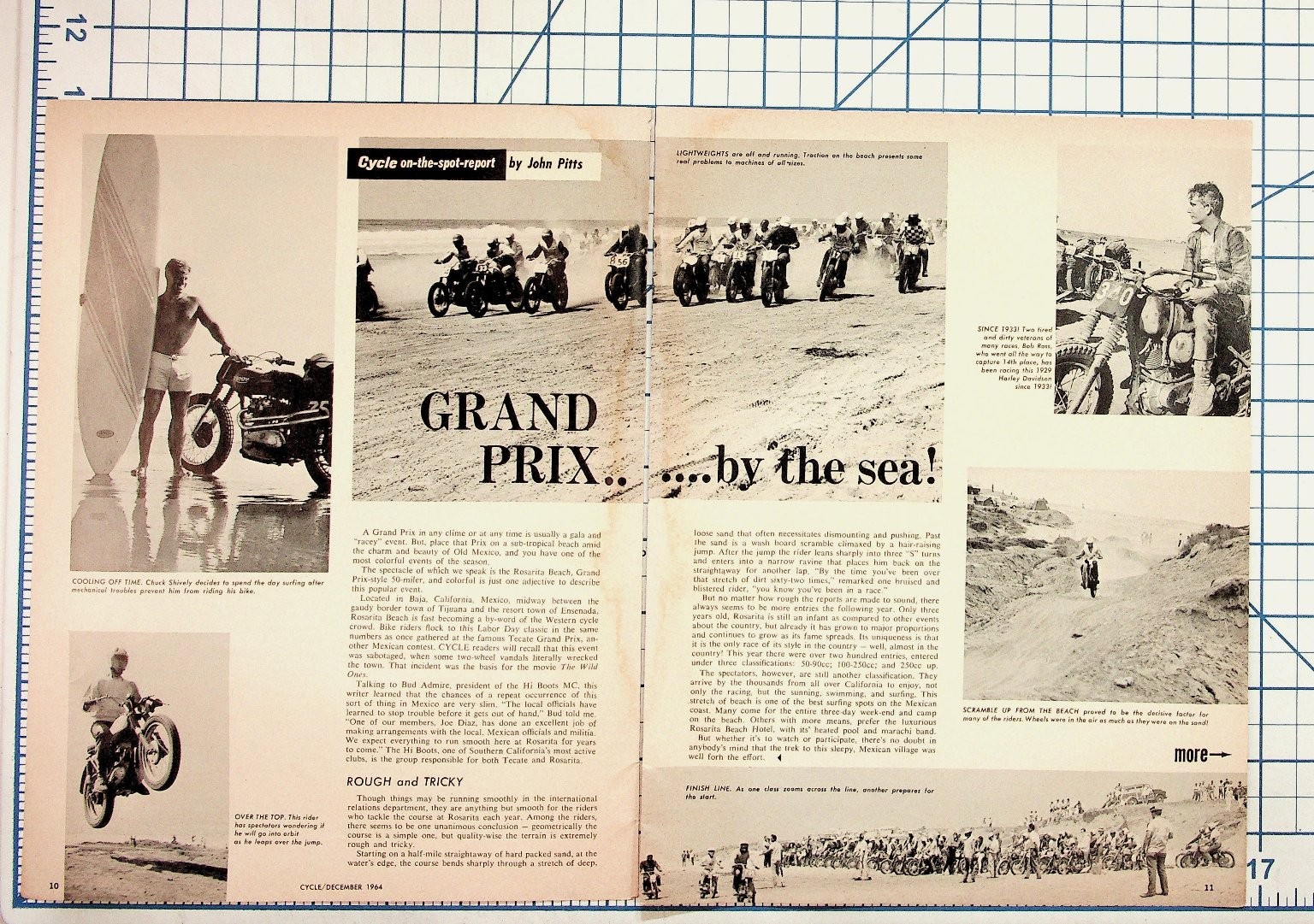 1964 Cycle Magazine Grand Prix Motorcycle Race Rosarito Beach Baja Article 1964 Cycle Magazine Grand Prix Motorcycle Race Rosarito Beach Baja Article