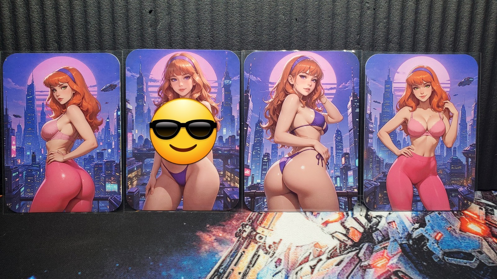 Lot Of 4 Daphne Scooby Doo Metropolis,Pink Moon Southern Customs Waifu Cards