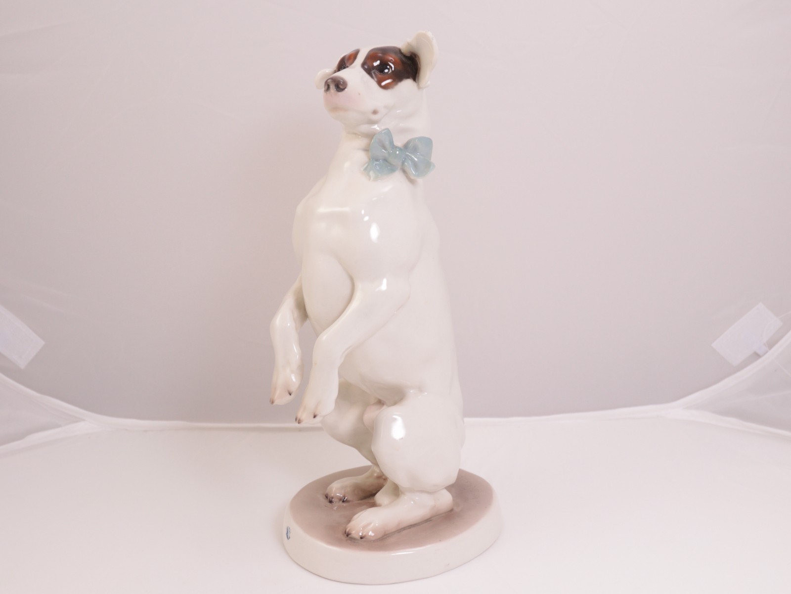 Nymphenburg Porcelain FOX TERRIER Dog Figurine, 9.5” Tall