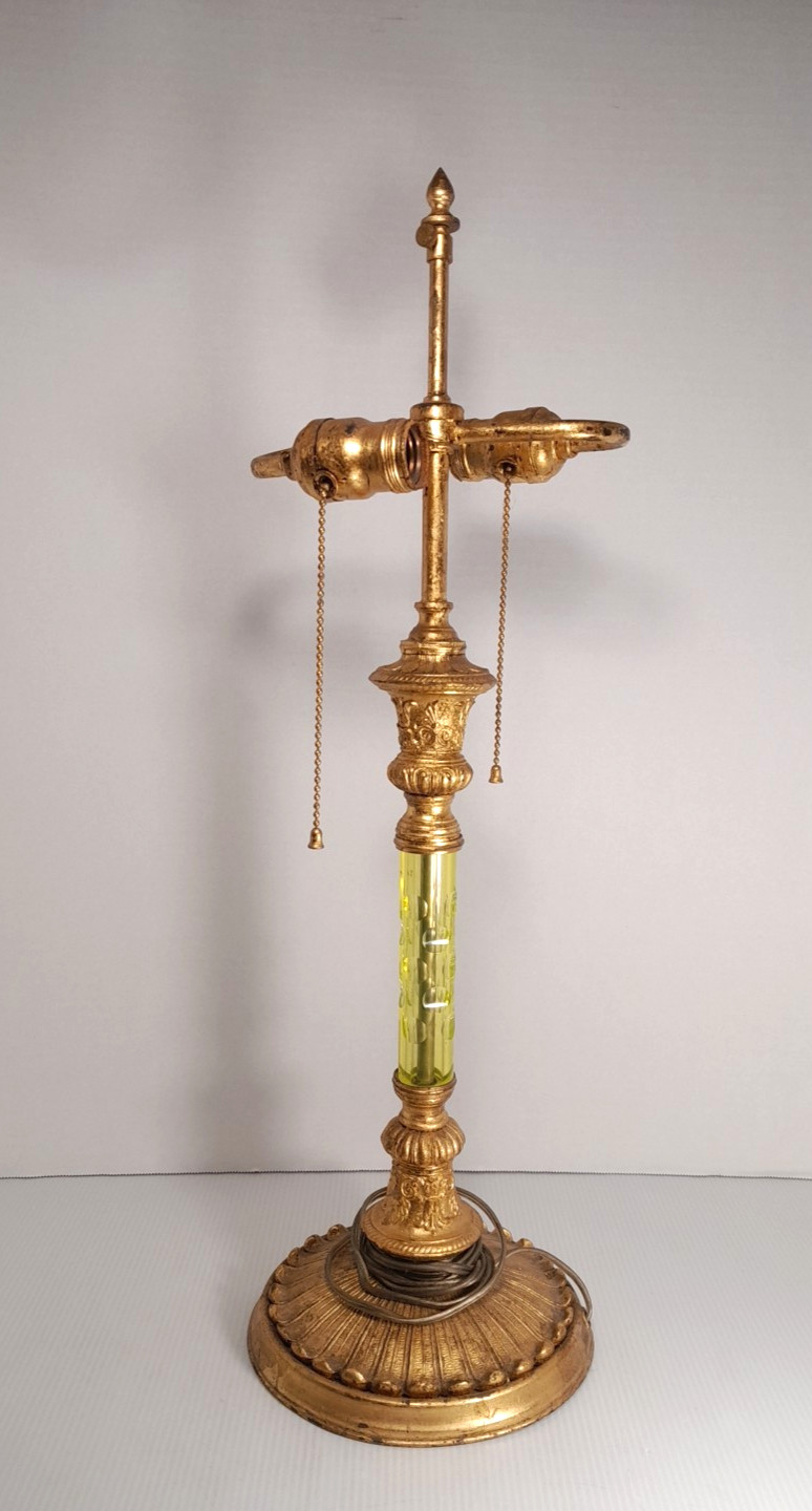 Antique 1910s-1920s Vaseline Glass Spacer Lamp