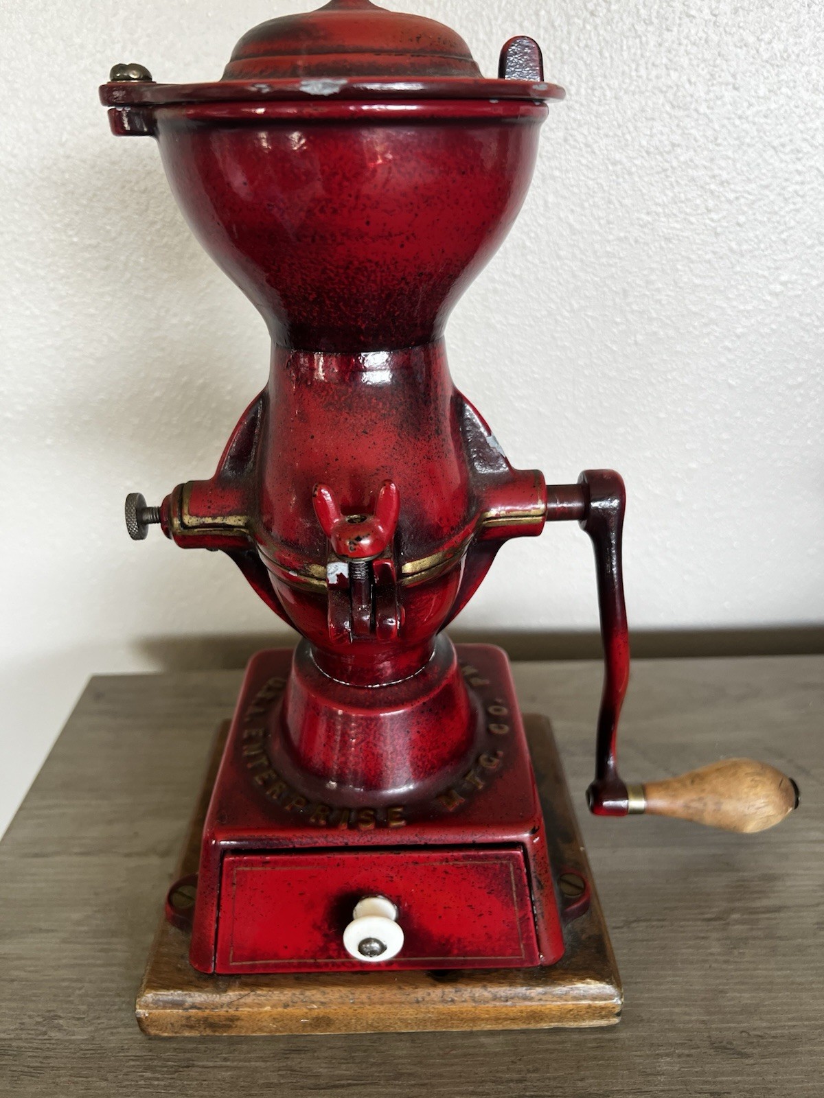 Antique ENTERPRISE MRG., CO. Philadelphia CAST IRON Manual COFFEE GRINDER