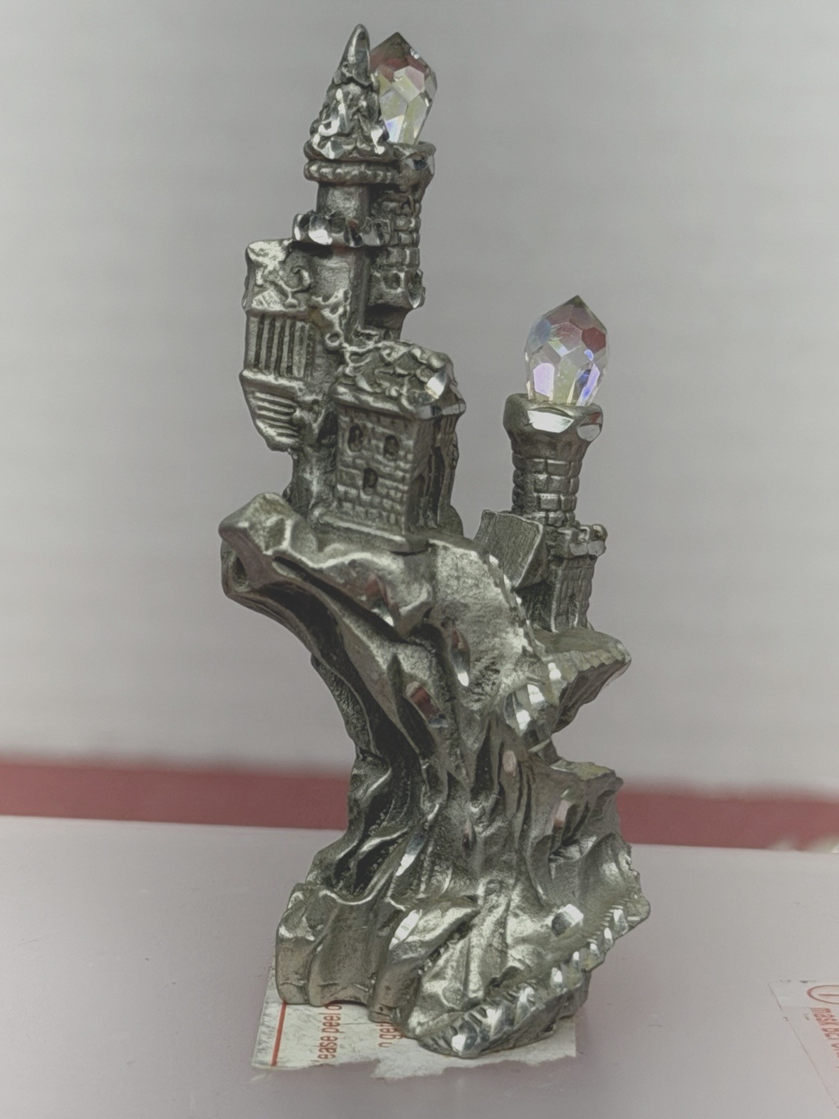 Pewter Castle with Chrystals  1992 MasterWorks Fine pewter 2.75