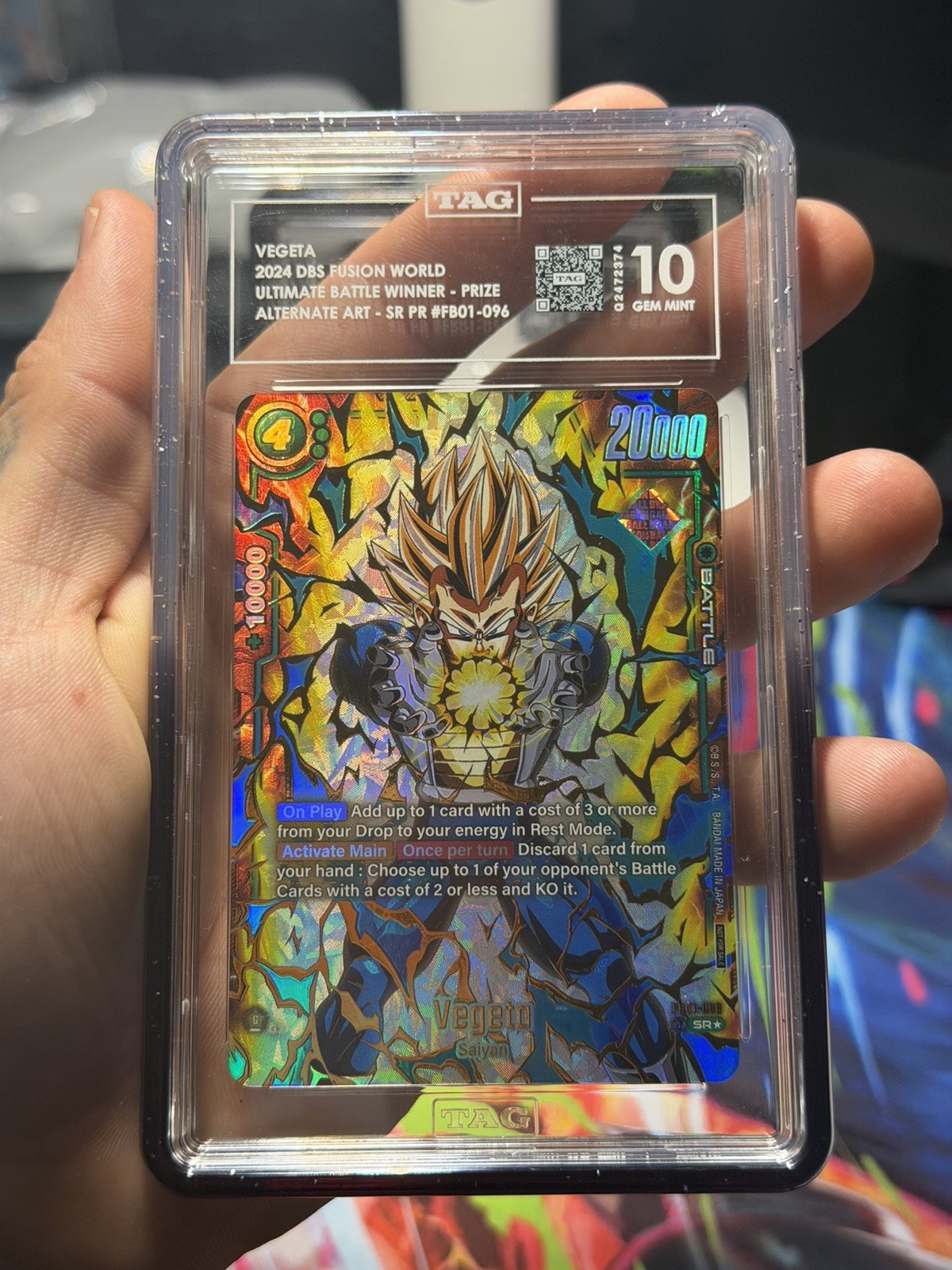 Bandai 2024 DBS Fusion World Vegeta FB01-096 Ultimate Battle Winner TAG 10