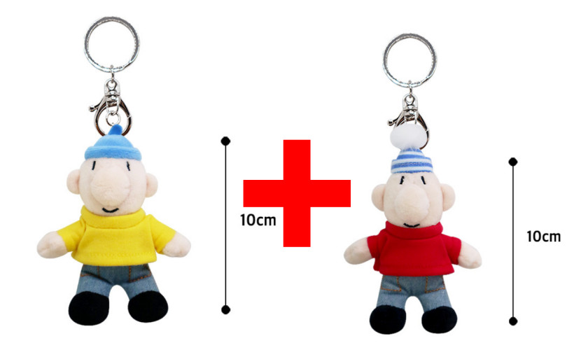 Pat and Mat Official Plush Doll : Pat + Mat Set 10cm Key ring Bag charm Genuine
