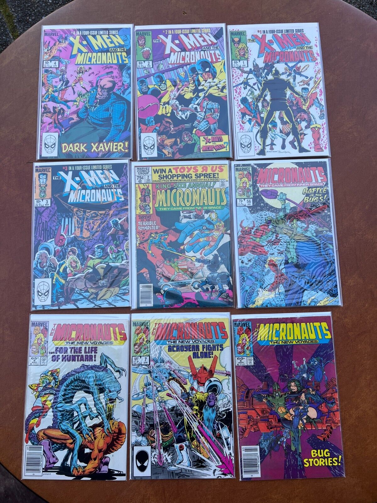 Lot of 9 Marvel Comic Books - X-Men and the Micronauts