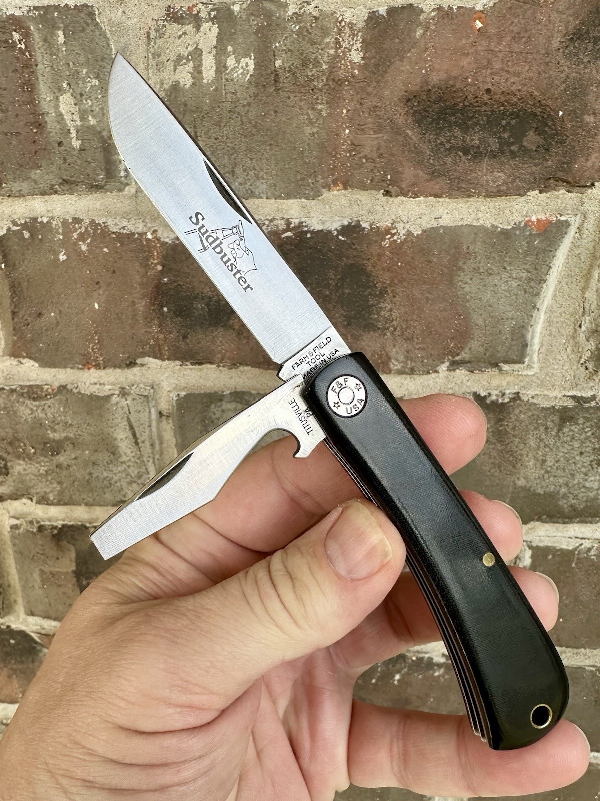 NEW Great Eastern Cutlery 71 GEC Farm Field Bull Nose 715222 Black Linen Micarta
