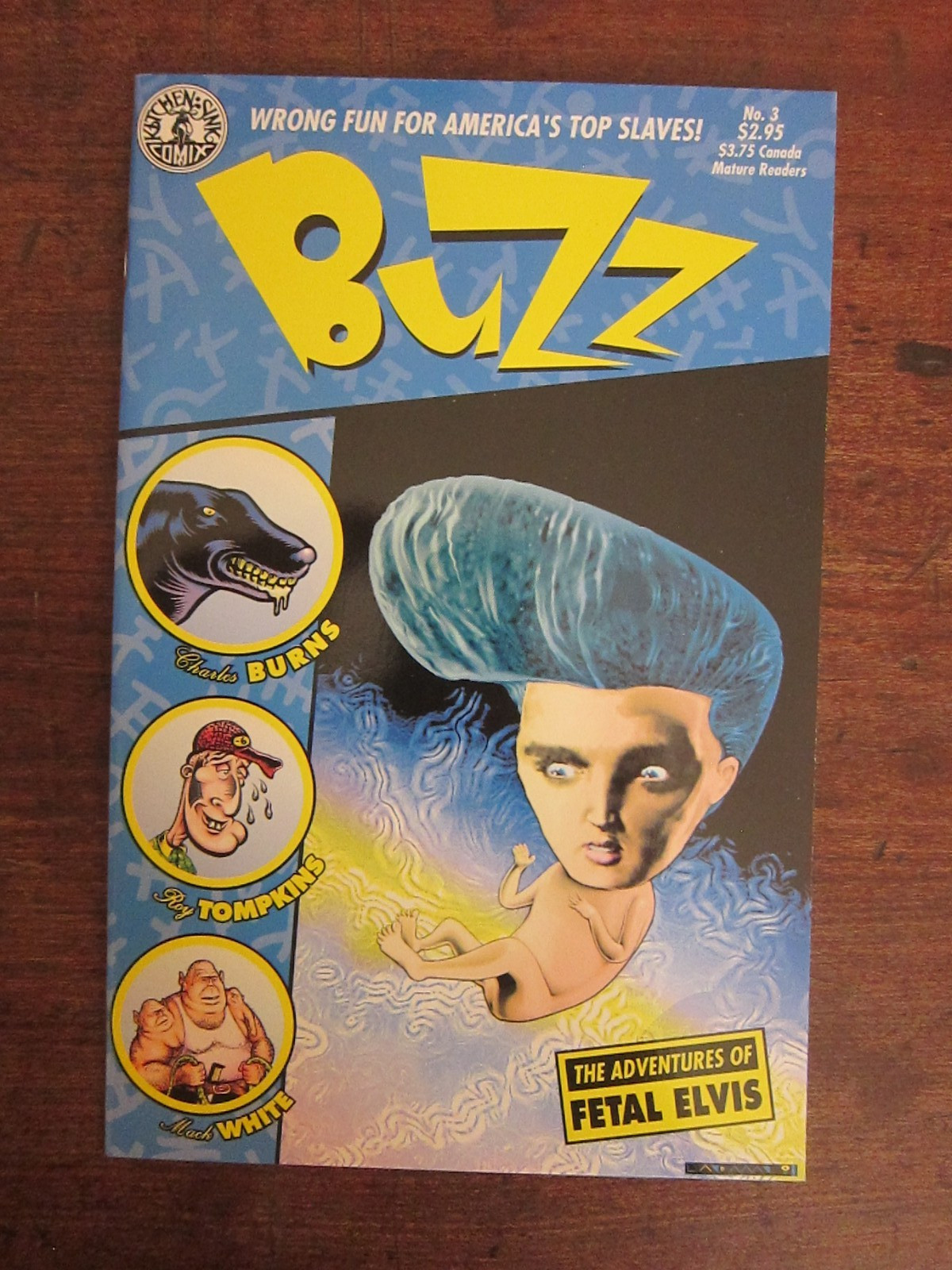Buzz #3 - Underground Comix -Charles Burns, Roy Tomkins, Mack White -Fetal Elvis