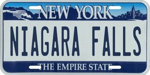 Niagara Falls New York Metal License Plate