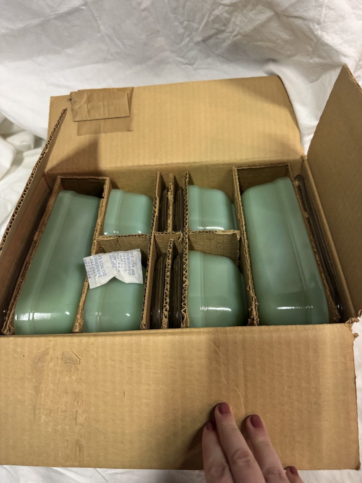 Jadeite Fire King Bake Serve Store Complete Set with Box Perfect Condition