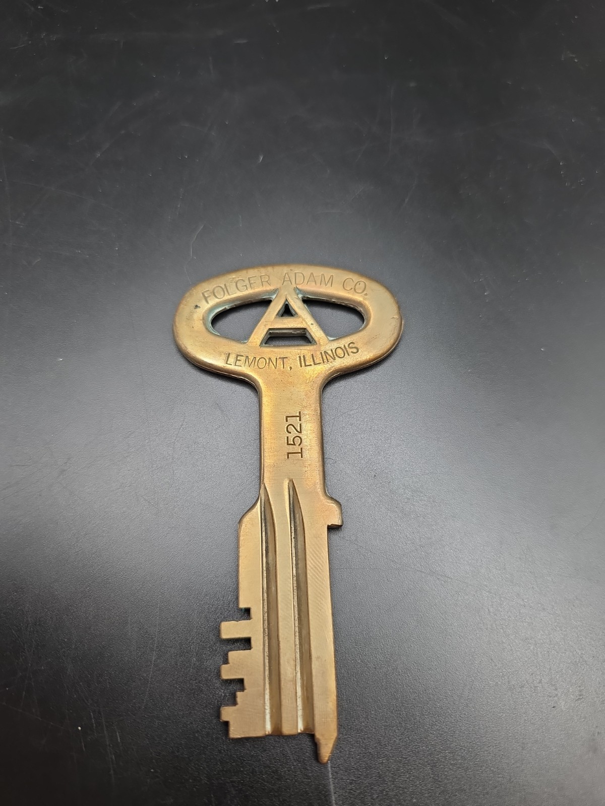 Vintage Folger Adam Co Brass Prison Key Lemont ILL Stamped 1521 Jail Cell Cut Vintage Folger Adam Co Brass Prison Key Lemont ILL Stamped 1521 Jail Cell Cut