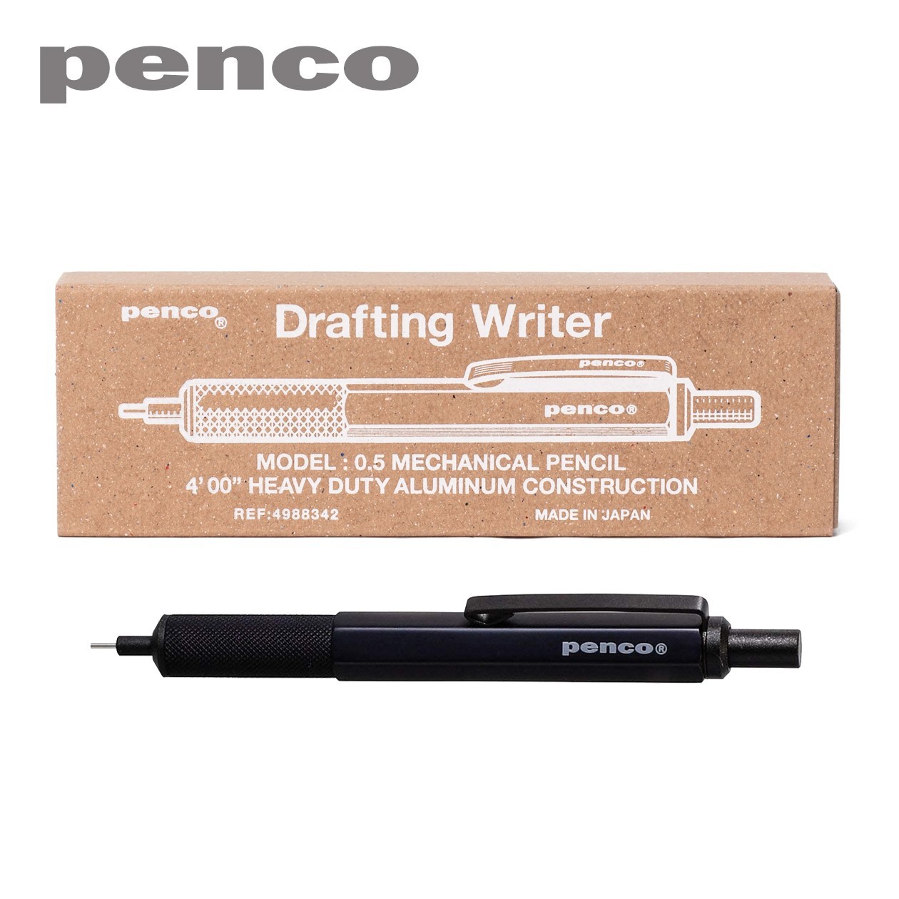 HIGHTIDE PENCO Drafting Mechanical Pencil Black 0.5mm Made in Japan HIGHTIDE PENCO Drafting Mechanical Pencil Black 0.5mm Made in Japan