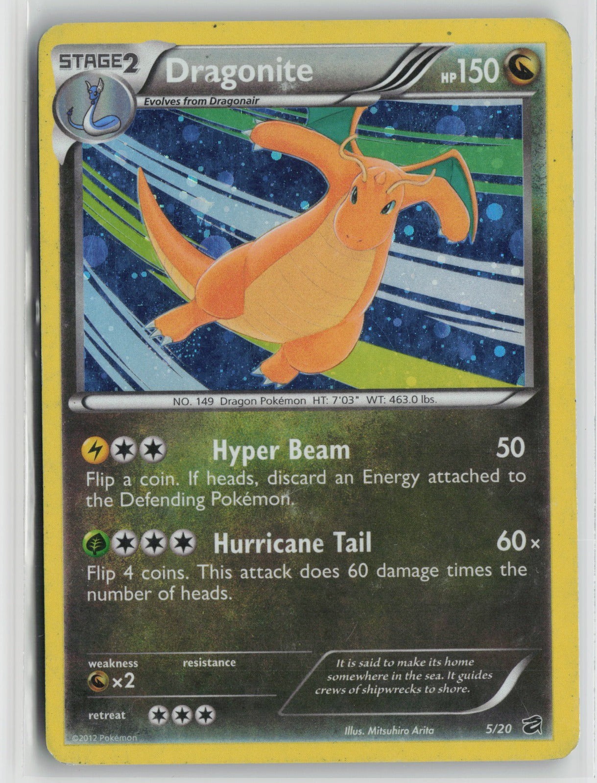 Dragonite Cosmo Holo Rare DRV 5/20 HP