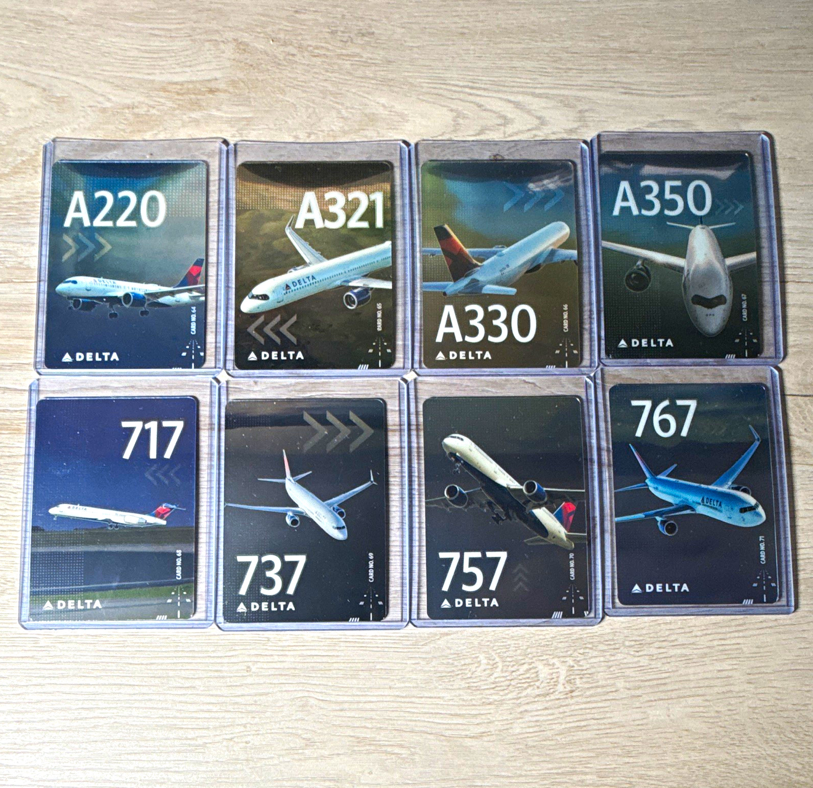 Delta Air Lines Aircraft Model Collector Card Lot (8) FULL NEW RELEASE SET Delta Air Lines Aircraft Model Collector Card Lot (8) FULL NEW RELEASE SET