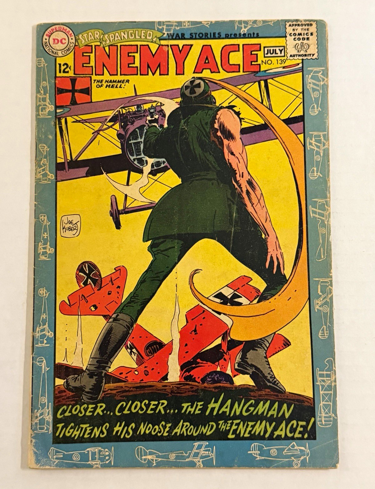 Star Spangled War Stories #139 (1968) Enemy Ace Origin Joe Kubert DC GD/VG