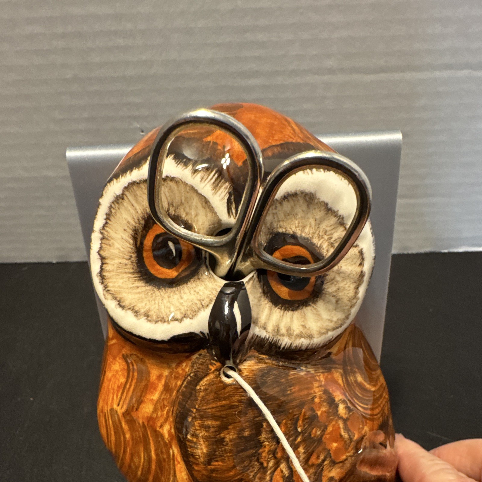 Bramcombe Pottery Ceramic Owl String/Twine Holder Dispenser w/ Twine England