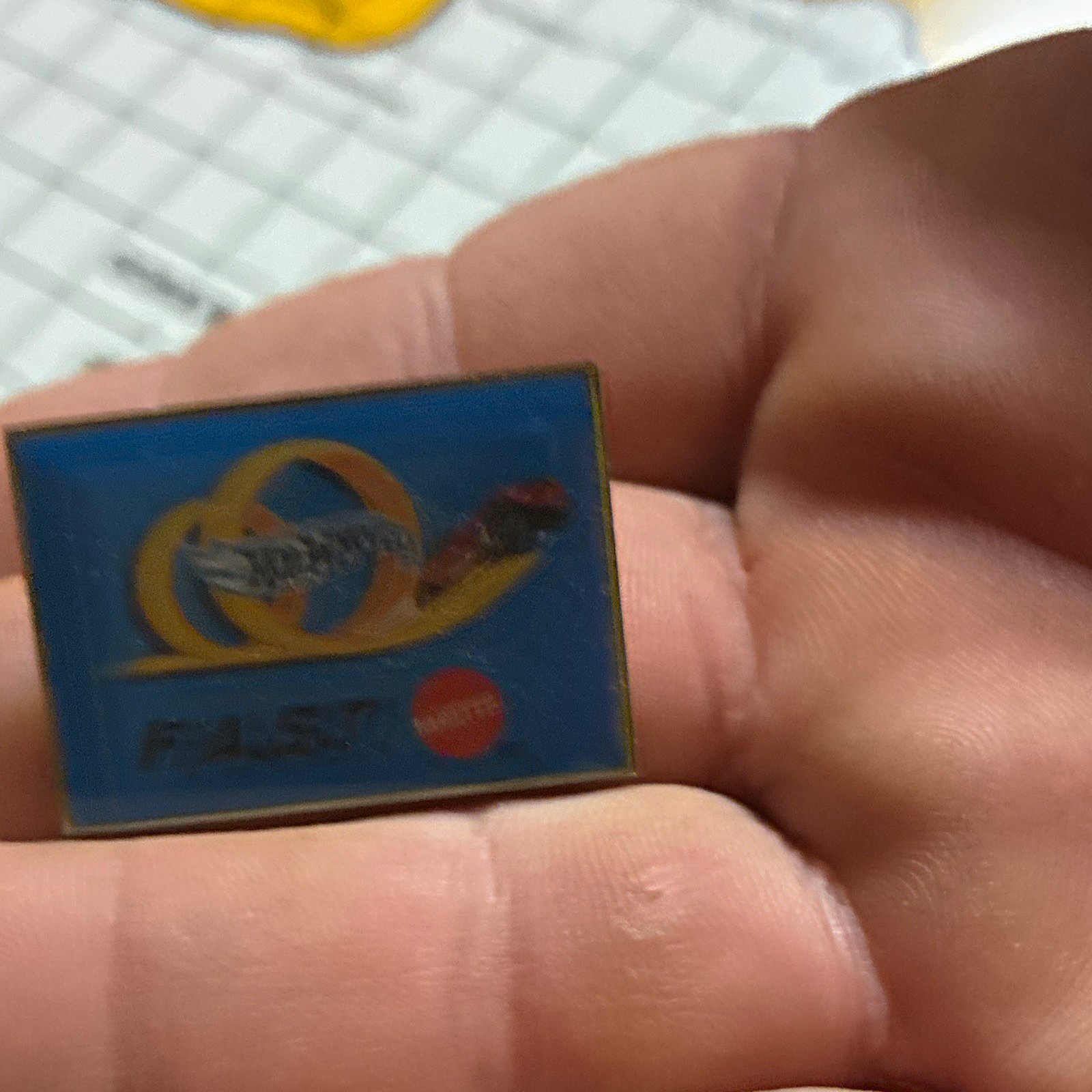 Hot Wheels F.A.S.T. Mattel Blue Enamel Pinback Collectible Pin