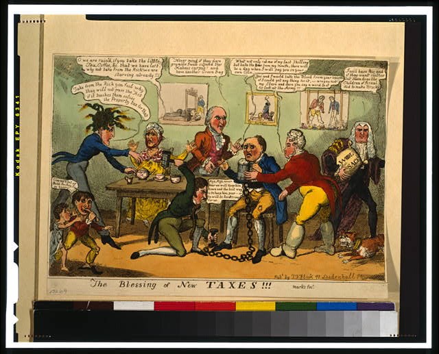 Photo:London England George IV Henry Addington Sidmouth 1819 Taxes Cartoon