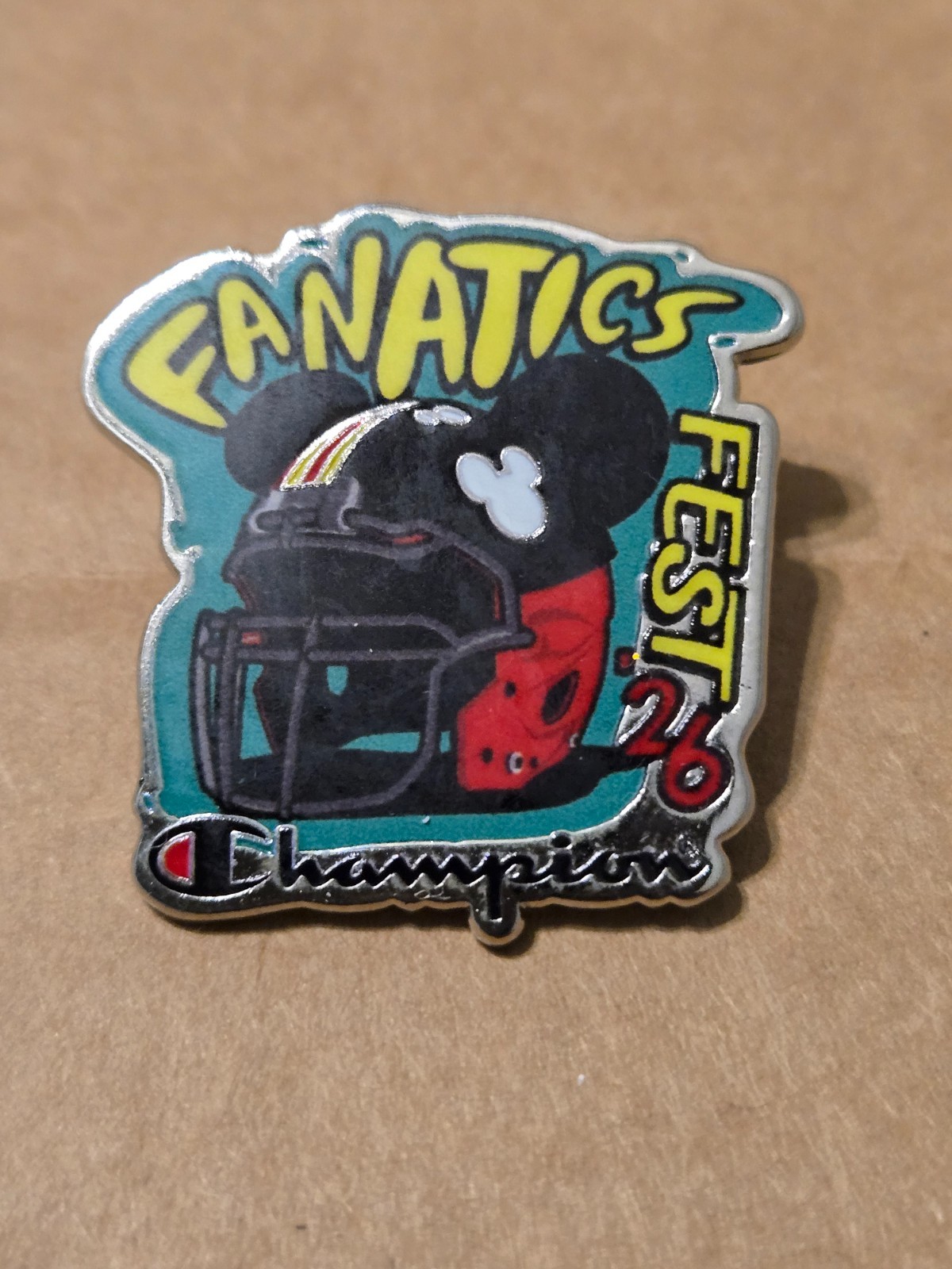 Disney Fanatics Fest NFL Exclusive Pin Champion 2026 NFL Disney Marvel crossover