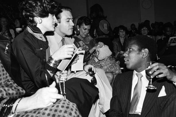Paloma Picasso Rafael Lopez Sanchez talk to Andre Leon Talley in t- Old Photo